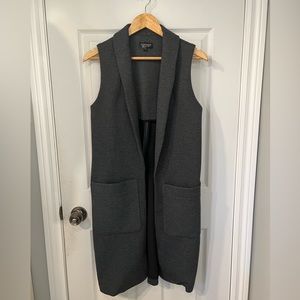 Topshop Long Grey Vest